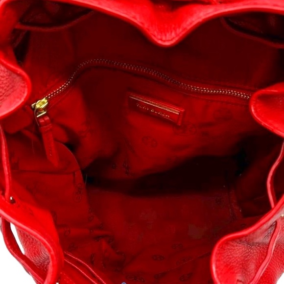 Tory Burch Red Pebble Leather Brody Backpack Authentic - Picture 4 of 8